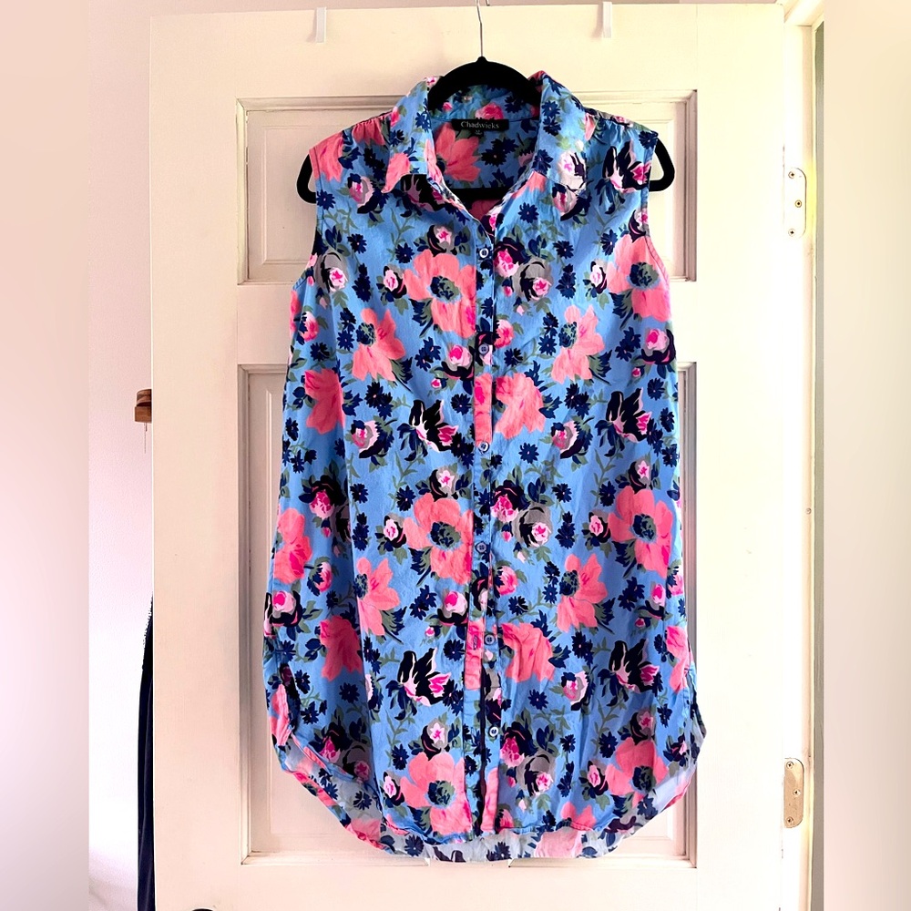 Bright floral button up